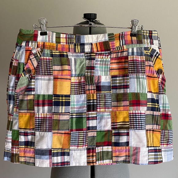 J Crew Womens Skirt Size 8 Madras Plaid Patchwork Mini Skirt Y2K Preppy - Picture 1 of 5